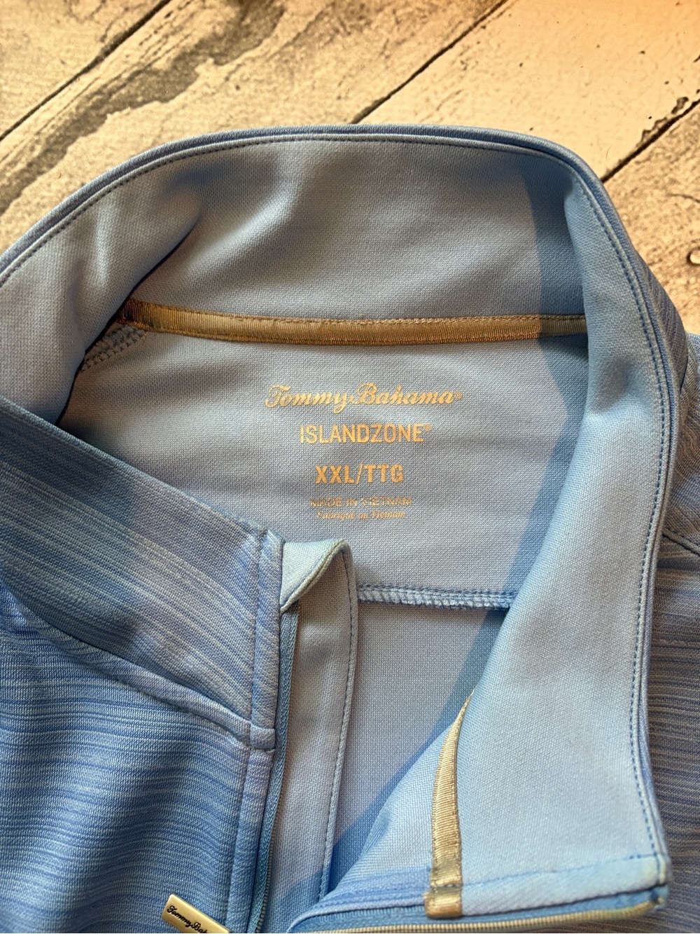 Tommy Bahama Light Blue IslandZone Quarter-Zip Polo